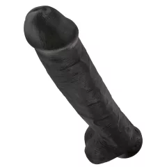 King Cock 15 - suction cup dildo with balls (38 cm, black)