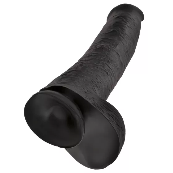 King Cock 15 - suction cup dildo with balls (38 cm, black)