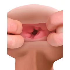   PDX Reach Around - 2‑in‑1 masturbator and penis sleeve (flesh‑coloured)