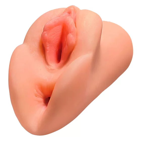 PDX Double Stroker - 2in1 Realistic Masturbator (Natural)