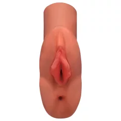   PDX Dual Stroker - 2-in-1 Realistic Masturbator (Dark Natural)