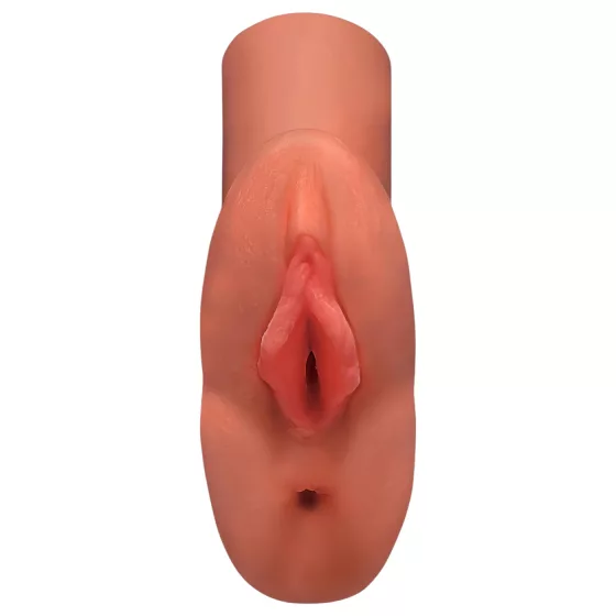PDX Dual Stroker - 2-in-1 Realistic Masturbator (Dark Natural)
