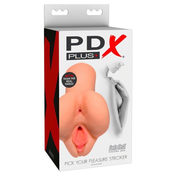 PDX Pick Your Pleasure - 2in1 Lifelike Masturbator (Natural)