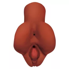   PDX Pick Your Pleasure - 2-in-1 realistic masturbator (brown)