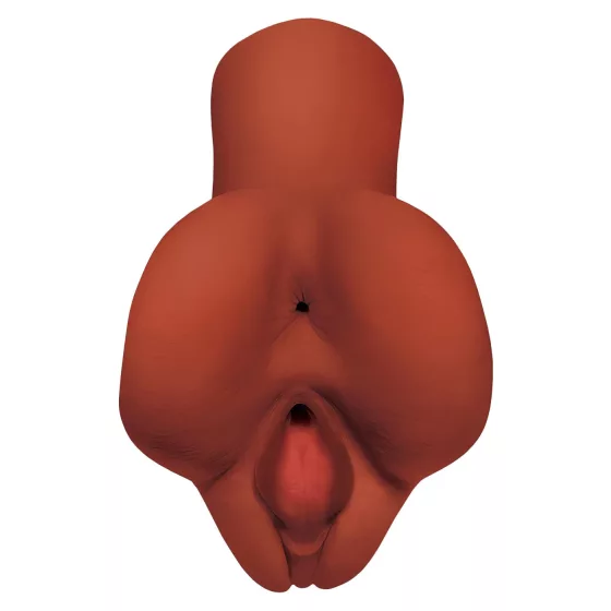 PDX Pick Your Pleasure - 2-in-1 realistic masturbator (brown)