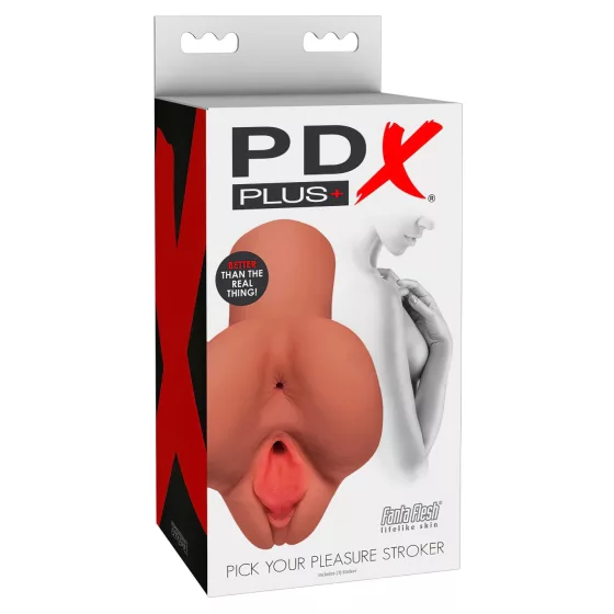 PDX Pick Your Pleasure - 2-in-1 Vagina & Butt Stroker (Natural)