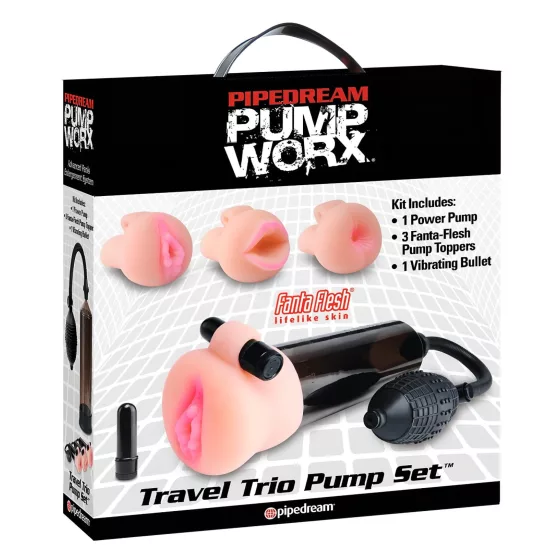 Pipedream Travel Trio - Vibrating Penis Pump Set (Black)