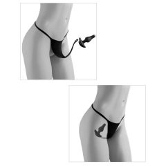 / HOOKUP Plug - lace bottom with anal dildo (black)