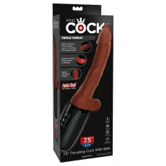 King Cock Plus 7.5 - Realistic Vibe with Balls (Brown)