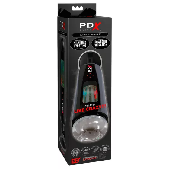 PDX Ultimate Milker 2 - Rechargeable Rotating Vibrating Stroker (Black)