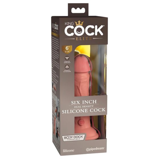 King Cock Elite 6 - Lifelike Suction Cup Dildo (Natural)"