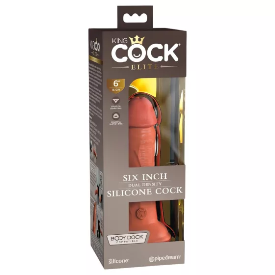 King Cock Elite 6 - Suction Cup Realistic Dildo (6) - Dark"