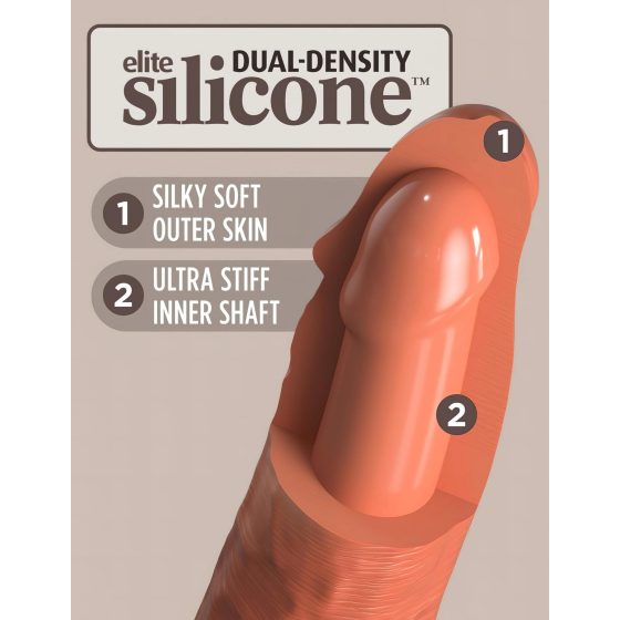 King Cock Elite 6 - Suction Cup Realistic Dildo (15cm) - Dark Tone