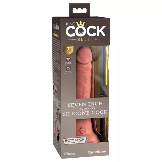 King Cock Elite 7 Suction Cup Realistic Dildo (18cm) - Natural"