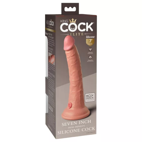 King Cock Elite 7 Suction Cup Realistic Dildo (18cm) - Natural"