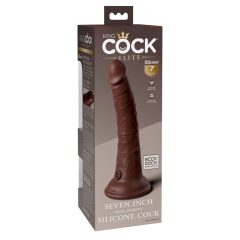 King Cock Elite 7- clamp-on, lifelike dildo (18cm) - brown