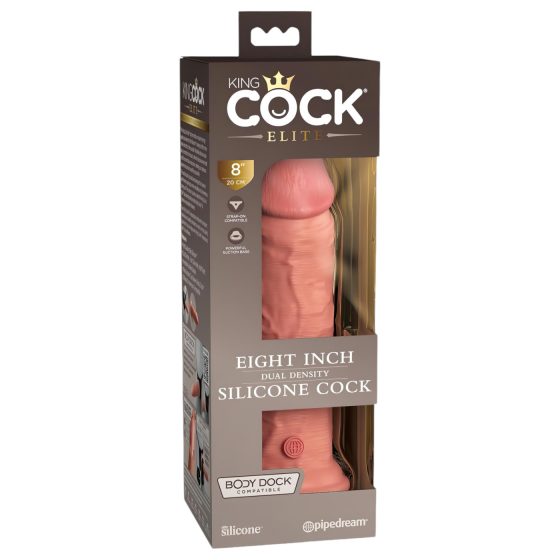 King Cock Elite 8 - Lifelike Suction Cup Dildo (8") - Natural"