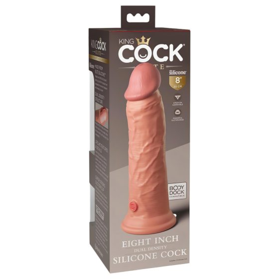 King Cock Elite 8 - Lifelike Suction Cup Dildo (8") - Natural"