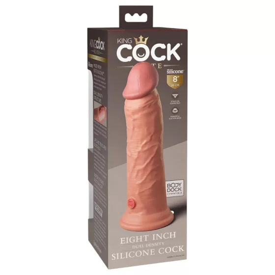 King Cock Elite 8 - Suction Cup Realistic Dildo (20cm) - Natural