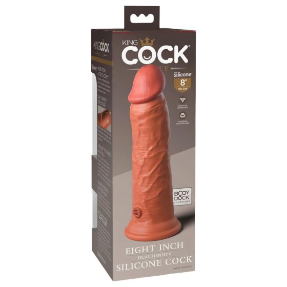 King Cock Elite 8 - Suction Cup Dildo (8) - Dark Natural"