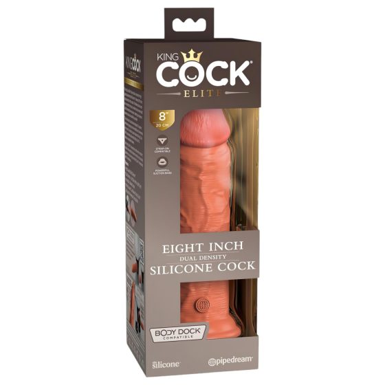 King Cock Elite 8 - Suction Cup Dildo (8) - Dark Natural"