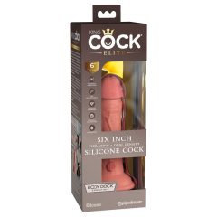   King Cock Elite 6 - clamp-on, lifelike vibrator (15cm) - natural