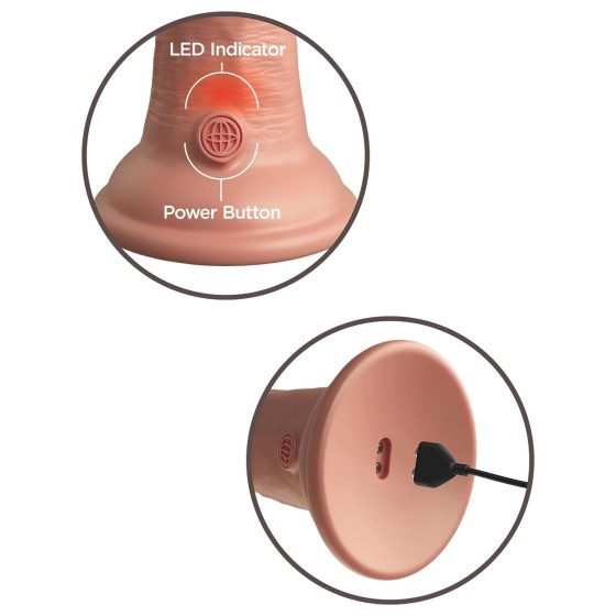King Cock Elite 6 - Suction Cup Vibrator (6in) - Natural