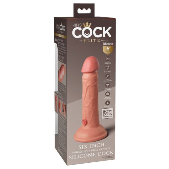King Cock Elite 6 - clamp-on, lifelike dildo (15cm) - dark natural