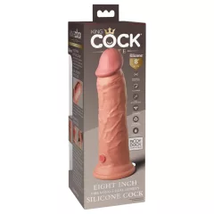 King Cock Elite 8 - Suction Cup Vibrator (20cm) - Natural