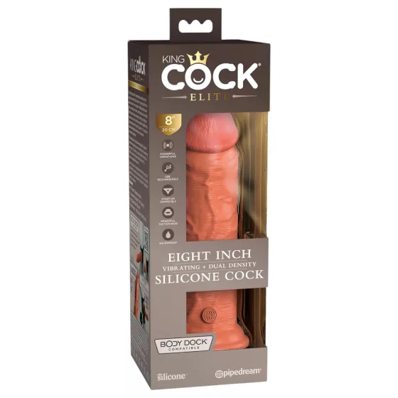 King Cock Elite 8 - Realistic 8 Vibrator (Dark Skin Tone)"