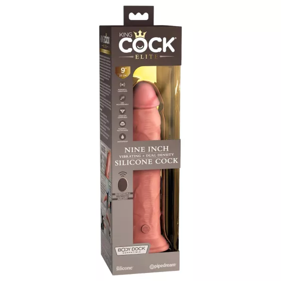 King Cock Elite 9 - Suction Cup Vibrator 9 - Natural"