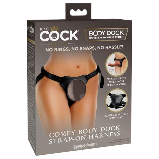 King Cock Elite Comfy Body Dock - Strap-On Harness (Brown)