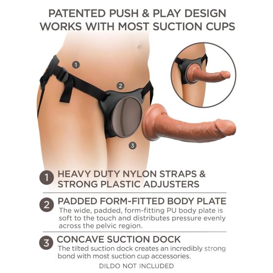 King Cock Elite Comfy Body Dock - Strap-On Harness (Brown)