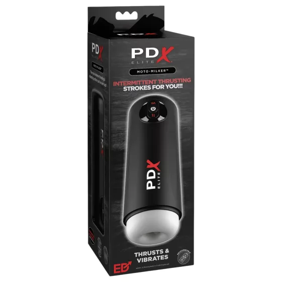 PDX Elite Moto Milker - Thrusting Vibrating Masturbator (Black)