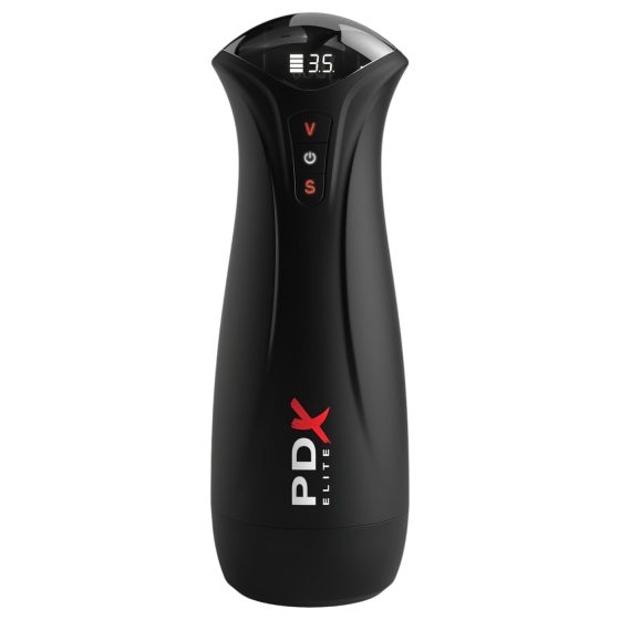 PDX Elite - suction, vibrating masturbator (black) 
