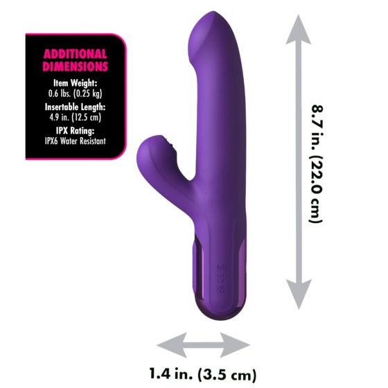 Fantasy For Her - 2in1 thrusting vibrator and clitoral stimulator (purple) 