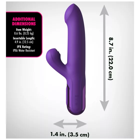 Fantasy For Her - 2-in-1 thrusting vibrator and clitoral stimulator (purple)