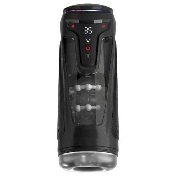 PDX Elite Moto-Bator Pro - Beaded, Heated Pulsating Masturbator (Black)
