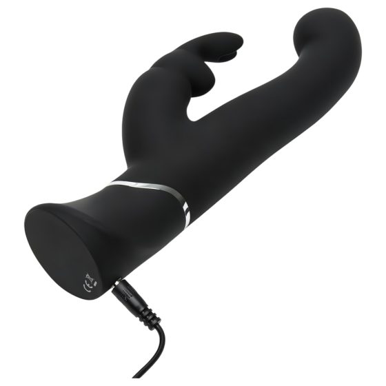 Happyrabbit Rechargeable G-spot - Black Thrusting Rabbit Vibrator