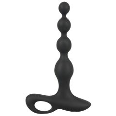   Black Velvet - Rechargeable, waterproof, beaded anal vibrator (black)