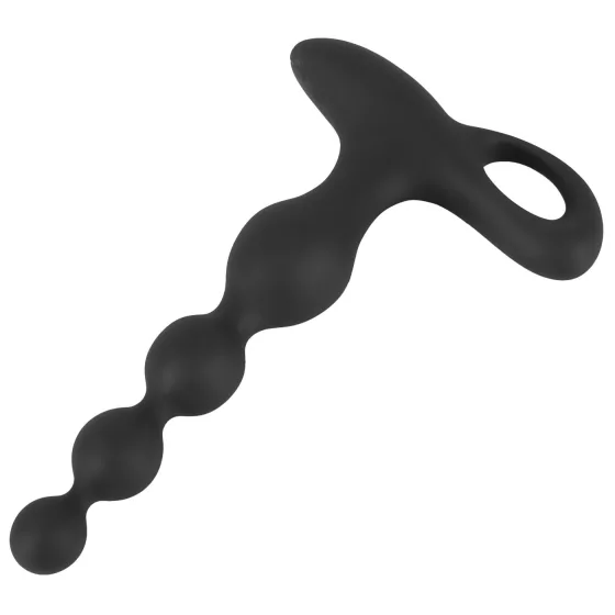 Black Velvets - vibrating anal bead chain (black)