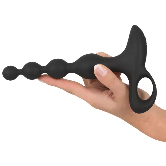 Black Velvets - vibrating anal bead chain (black)