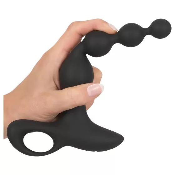 Black Velvets - vibrating anal bead chain (black)