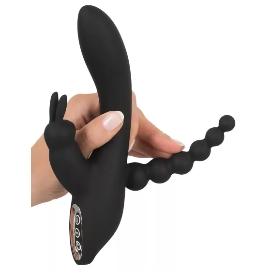SMILE Triple - Rechargeable, Waterproof 3-Pronged Vibrator (Black)