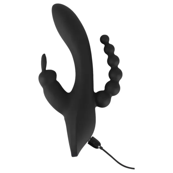 SMILE Triple - Rechargeable, Waterproof 3-Pronged Vibrator (Black)