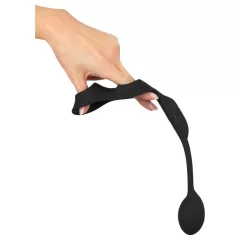 Rebel - Penis and Testicle Ring with Anal Vibrator (Black) 