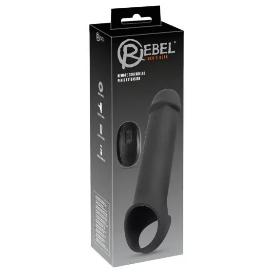 Rebel - Wireless Vibrating Penis Sleeve with Radio Function (Black)