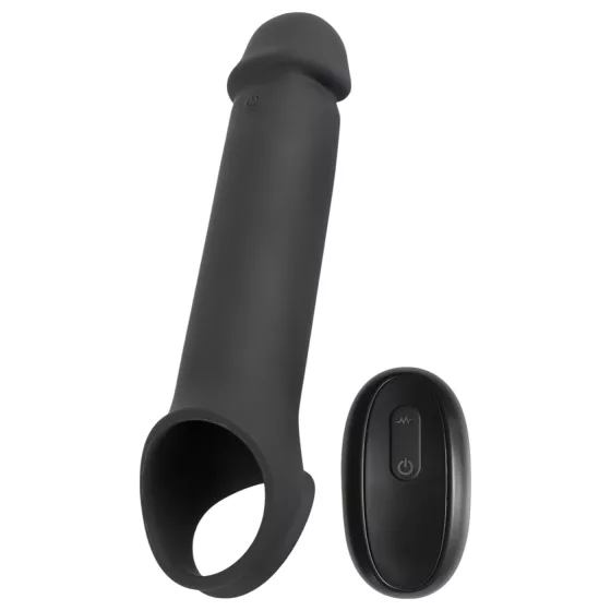 Rebel - Wireless Vibrating Penis Sleeve with Radio Function (Black)