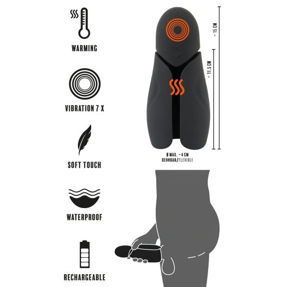 Rebel - Rechargeable Waterproof Black Vibrator