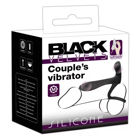 Black Velvets - Rechargeable 2‑in‑1 Vibrator and Cock Ring (Black)